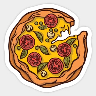 Cute Pizza Illustration Sticker